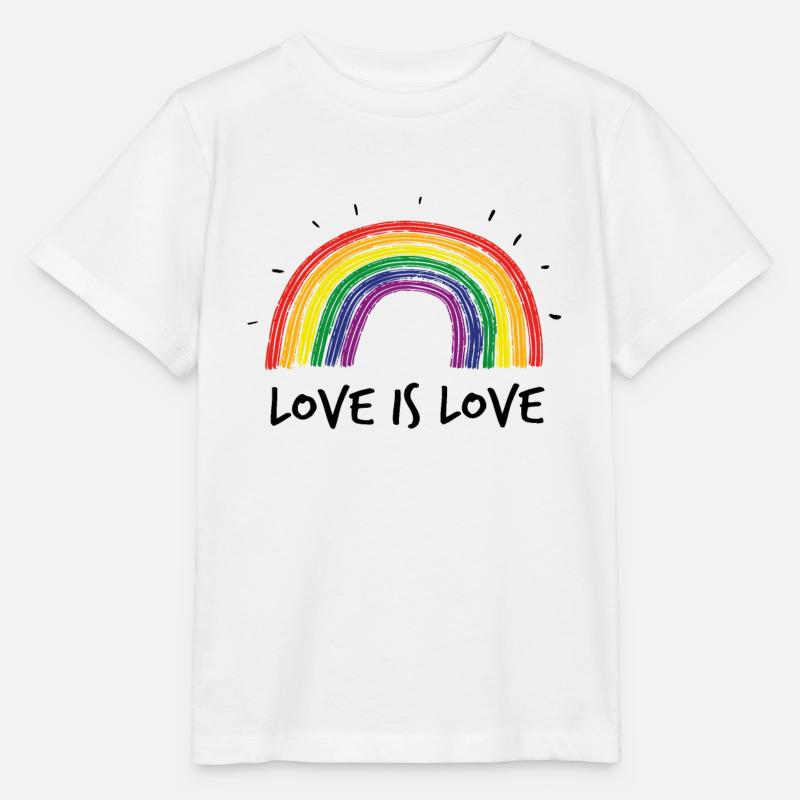 L’amour, c’est l’amour Gay Pride Rainbow - T-shirt bio MINI CREATOR Stanley/Stella Enfant - blanc