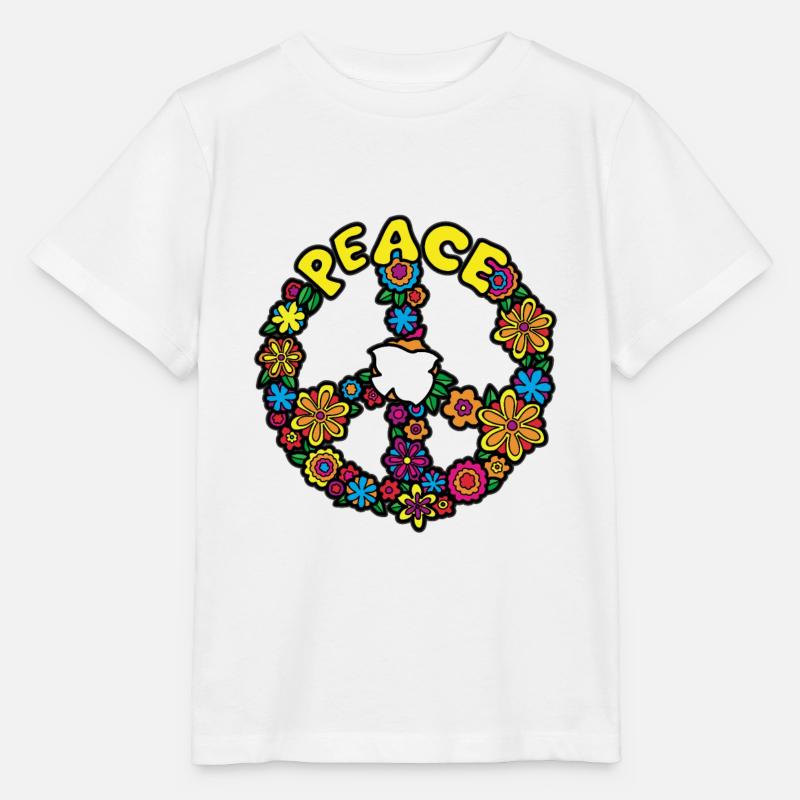FLOWER POWER Paix - T-shirt bio MINI CREATOR Stanley/Stella Enfant - blanc