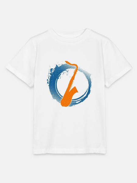 Saxophon Jazz Musiker Instrumente - Stanley/Stella Kinder T-Shirt MINI CREATOR - Weiß