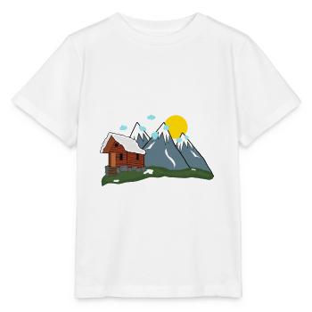 Einsame Alm in den Bergen - Stanley/Stella Kinder T-Shirt MINI CREATOR  - Weiß - Vorne - Maike (125cm)