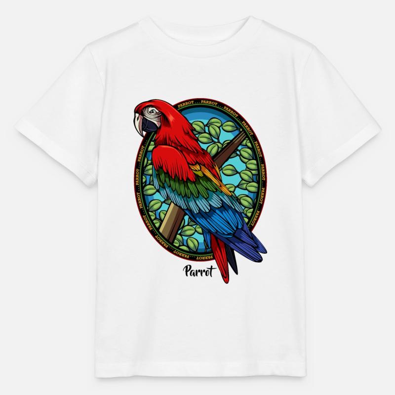 perroquet - T-shirt bio MINI CREATOR Stanley/Stella Enfant - blanc