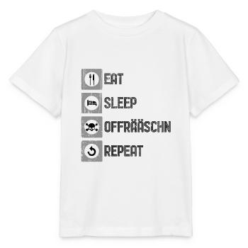 Manger sommeil exciter répéter | Paroles de colère de Saxe - T-shirt bio MINI CREATOR Stanley/Stella Enfant - blanc - Devant - Maike (125cm)