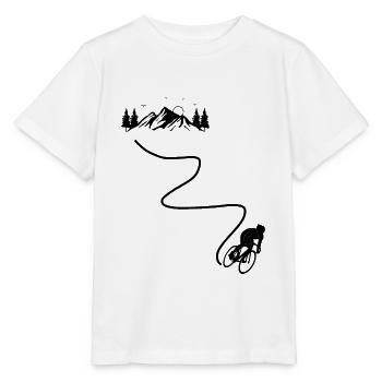 Cycling Cycling Cycling Mountains - Stanley/Stella MINI CREATOR Kids’ T-Shirt - white - Front - Maike (125cm)