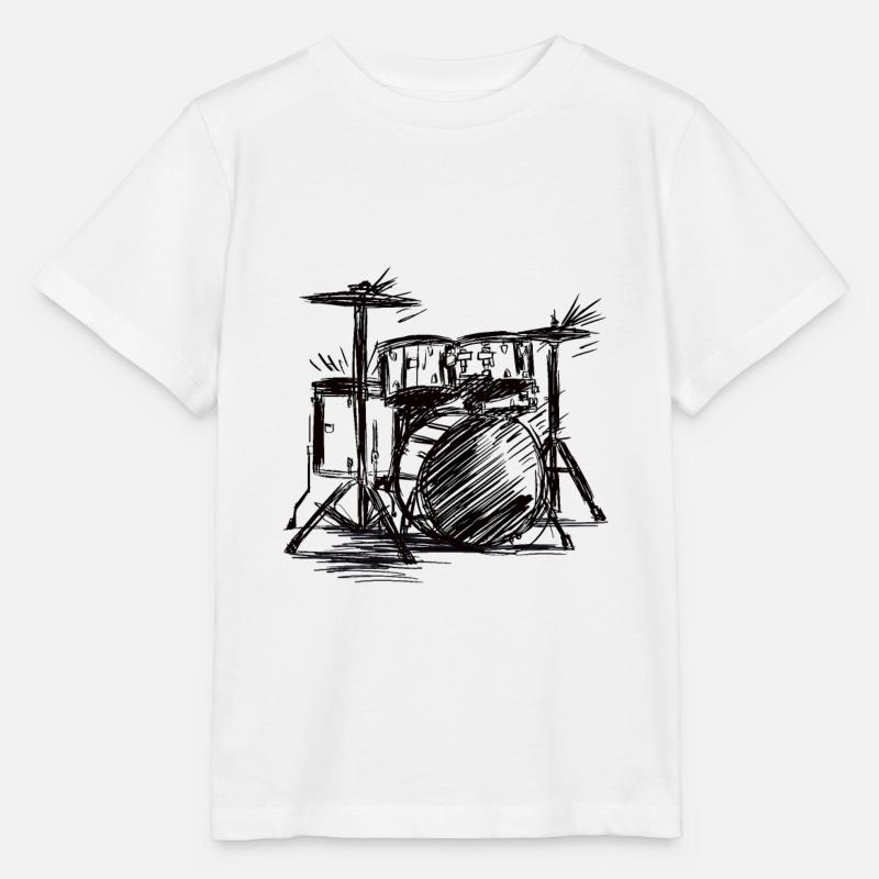 Sketch Musical Drums - Stanley/Stella MINI CREATOR Kids’ T-Shirt - white