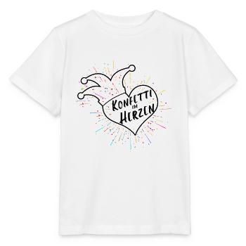 Karneval Fasching Kostüm Spruch Konfetti im Herzen - Stanley/Stella Kinder T-Shirt MINI CREATOR  - Weiß - Vorne - Maike (125cm)