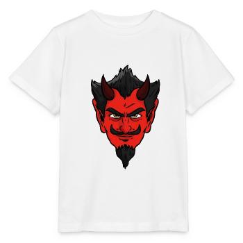 Visage de diable - T-shirt bio MINI CREATOR Stanley/Stella Enfant - blanc - Devant - Maike (125cm)