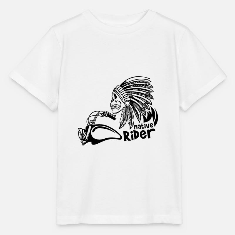 Native Rider Indianer Motorrad Chopper Logo - Stanley/Stella Kinder T-Shirt MINI CREATOR  - Weiß