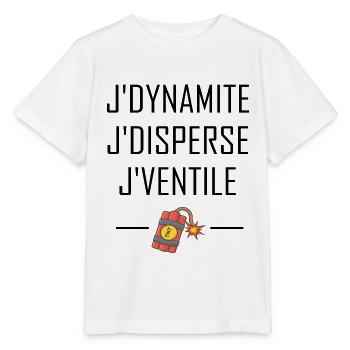 J'dynamite t-shirt citations cadeau humour - T-shirt bio MINI CREATOR Stanley/Stella Enfant - blanc - Devant - Maike (125cm)