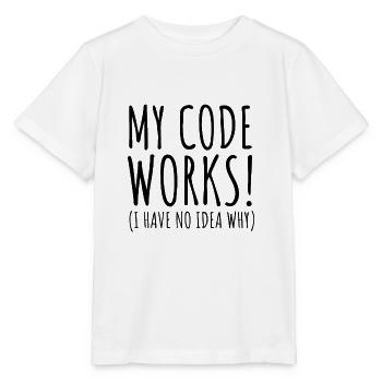 Mon code fonctionne - T-shirt bio MINI CREATOR Stanley/Stella Enfant - blanc - Devant - Maike (125cm)