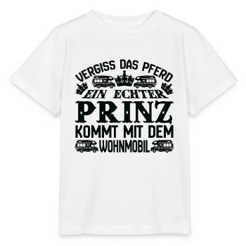 Camping SHIRT - Prinz kommt mit dem Wohnmobil - Stanley/Stella Kinder T-Shirt MINI CREATOR  - Weiß - Vorne - Maike (125cm)