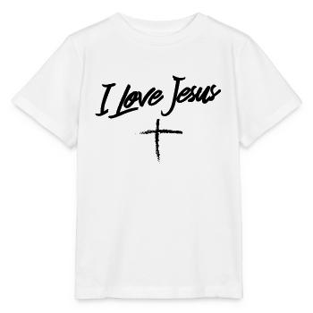 Jésus - j'aime Jésus - T-shirt bio MINI CREATOR Stanley/Stella Enfant - blanc - Devant - Maike (125cm)