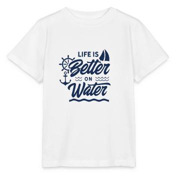 Segelboot - Stanley/Stella Kinder T-Shirt MINI CREATOR  - Weiß - Vorne - Maike (125cm)