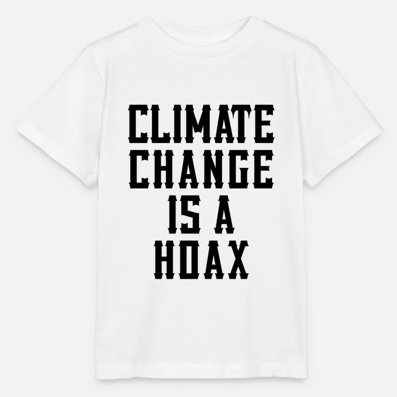 Climate Change Is A Hoax Parody - Stanley/Stella Kinder T-Shirt MINI CREATOR  - Weiß