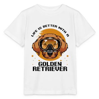 Golden retriever - T-shirt bio MINI CREATOR Stanley/Stella Enfant - blanc - Devant - Maike (125cm)