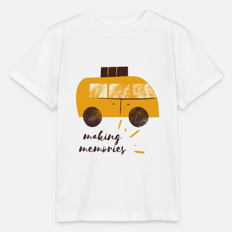 VAN Life Camper Caravan Camping Reise Voyage en bus - T-shirt bio MINI CREATOR Stanley/Stella Enfant - blanc