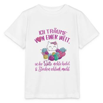 Stricken & Handarbeit für Stricksüchtige Frauen - Stanley/Stella Kinder T-Shirt MINI CREATOR  - Weiß - Vorne - Maike (125cm)
