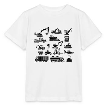 Construction site excavator truck construction site caterpillar - Stanley/Stella MINI CREATOR Kids’ T-Shirt - white - Front - Maike (125cm)