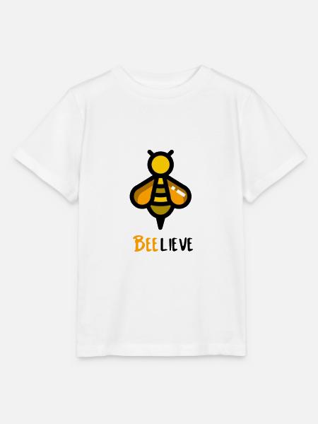 Beelieve Glaube an dich Bienen-Design - Stanley/Stella Kinder T-Shirt MINI CREATOR - Weiß