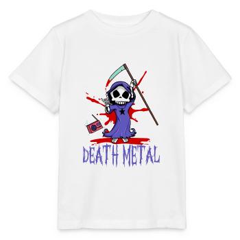 Death Metal Sensenmann Humor Cartoon Fan - Stanley/Stella Kinder T-Shirt MINI CREATOR  - Weiß - Vorne - Maike (125cm)