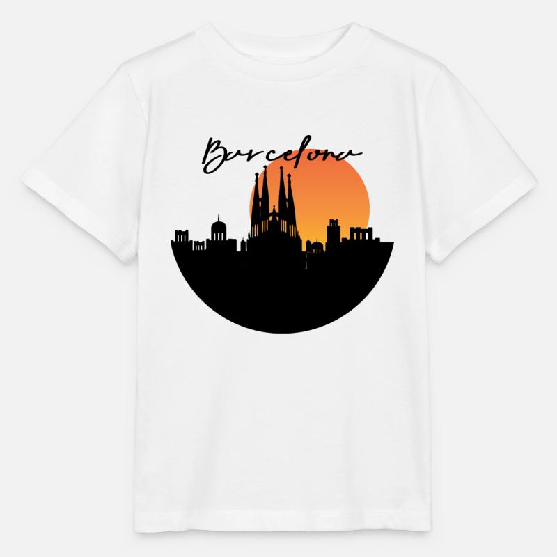 Voyage à Barcelone - T-shirt bio MINI CREATOR Stanley/Stella Enfant - blanc