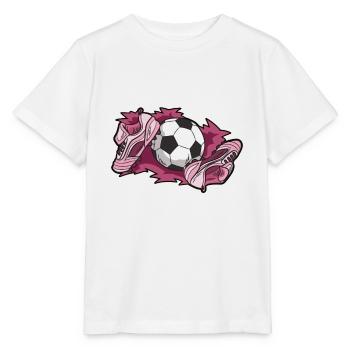 Rosa Fußballschuhe Fußball Damen Mädchen Frauen - Stanley/Stella Kinder T-Shirt MINI CREATOR  - Weiß - Vorne - Maike (125cm)