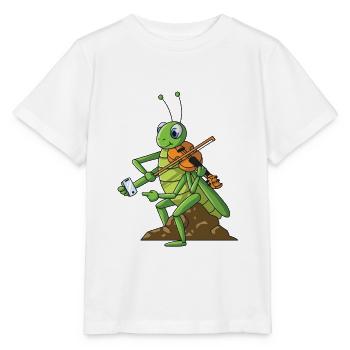 Geige Grille Geigenspieler Multitasking Handy - Stanley/Stella Kinder T-Shirt MINI CREATOR  - Weiß - Vorne - Maike (125cm)