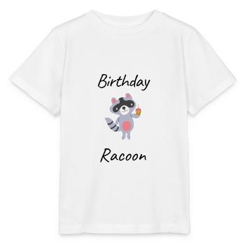 Birthday racoon - Stanley/Stella MINI CREATOR Kids’ T-Shirt - white - Front - Maike (125cm)