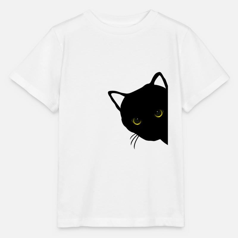 yeux de chat noir droit - T-shirt bio MINI CREATOR Stanley/Stella Enfant - blanc