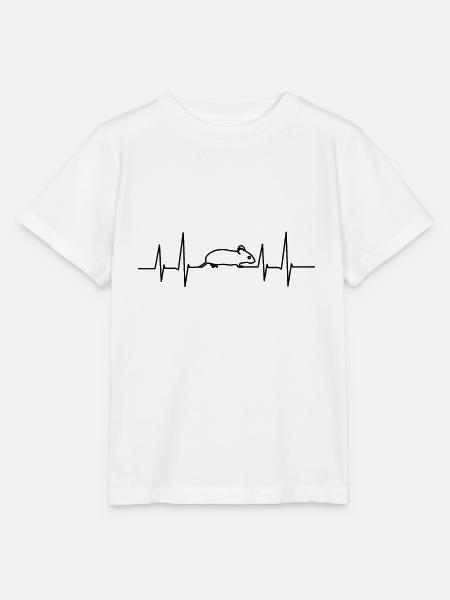 heartbeat mouse - Stanley/Stella Kinder T-Shirt MINI CREATOR  - Weiß