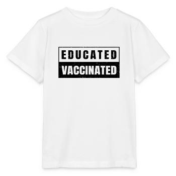Éduqué Vacciné - Vaccin - Pro Vaccination - - T-shirt bio MINI CREATOR Stanley/Stella Enfant - blanc - Devant - Maike (125cm)