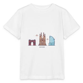 Barcelone - T-shirt bio MINI CREATOR Stanley/Stella Enfant - blanc - Devant - Maike (125cm)