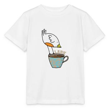 Lark sleep type early riser bird with coffee - Stanley/Stella MINI CREATOR Kids’ T-Shirt - white - Front - Maike (125cm)