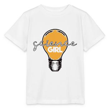 La science est pour les filles recherche femmes nerd - T-shirt bio MINI CREATOR Stanley/Stella Enfant - blanc - Devant - Maike (125cm)