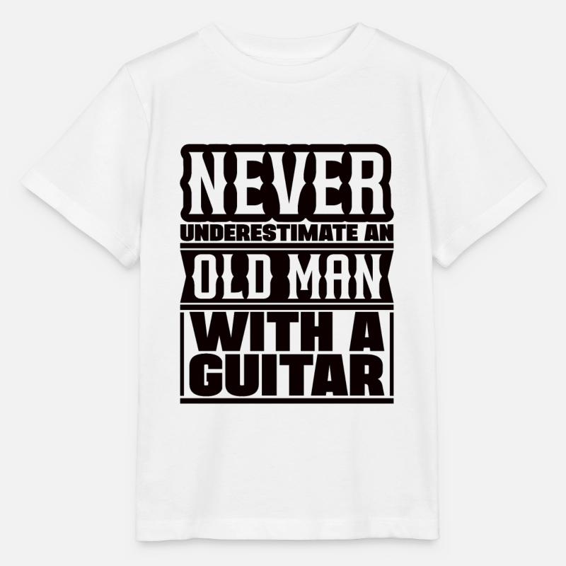 Never underestimate an old man with guitar - Stanley/Stella MINI CREATOR Kids’ T-Shirt - white