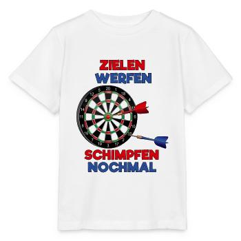 Zielen Schimpfen - Dart Spruch Lustiges Geschenk - Stanley/Stella Kinder T-Shirt MINI CREATOR  - Weiß - Vorne - Maike (125cm)