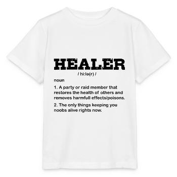 RAID HEALER Cool Gamer Gaming Drôle de joueur - T-shirt bio MINI CREATOR Stanley/Stella Enfant - blanc - Devant - Maike (125cm)