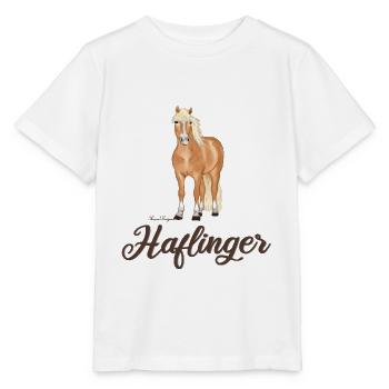 Haflinger avec une écriture sombre - T-shirt bio MINI CREATOR Stanley/Stella Enfant - blanc - Devant - Maike (125cm)