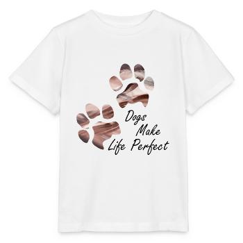Empreintes de pattes pattes pattes chien chien - T-shirt bio MINI CREATOR Stanley/Stella Enfant - blanc - Devant - Maike (125cm)