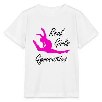 Gymnaste faisant la gymnastique de gymnastique de poirier - T-shirt bio MINI CREATOR Stanley/Stella Enfant - blanc - Devant - Maike (125cm)