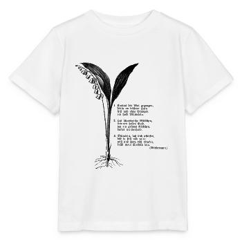 Maiglöckchen mit Gedicht - Stanley/Stella Kinder T-Shirt MINI CREATOR  - Weiß - Vorne - Maike (125cm)