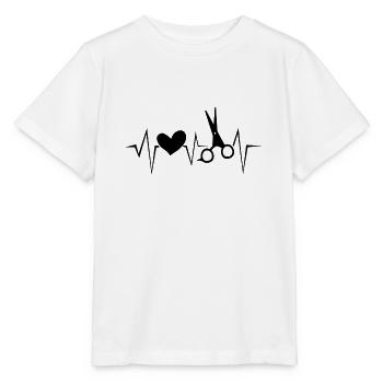 Hairdressers heartbeat hair salon with heart - Stanley/Stella MINI CREATOR Kids’ T-Shirt - white - Front - Maike (125cm)