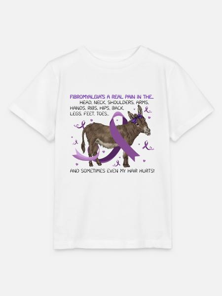 Fibromyalgia Donkey Awareness - Stanley/Stella Kinder T-Shirt MINI CREATOR  - Weiß