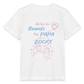 Gaming - Kind - Ich bin der Beweis Baby - Stanley/Stella Kinder T-Shirt MINI CREATOR  - Weiß - Vorne - Maike (125cm)