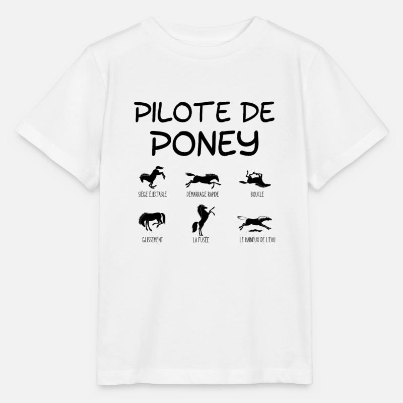 Pilote de Poney, Cheval - T-shirt bio MINI CREATOR Stanley/Stella Enfant - blanc
