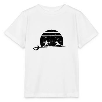 Fencing Fencers Vintage Sword Fight - Stanley/Stella MINI CREATOR Kids’ T-Shirt - white - Front - Maike (125cm)