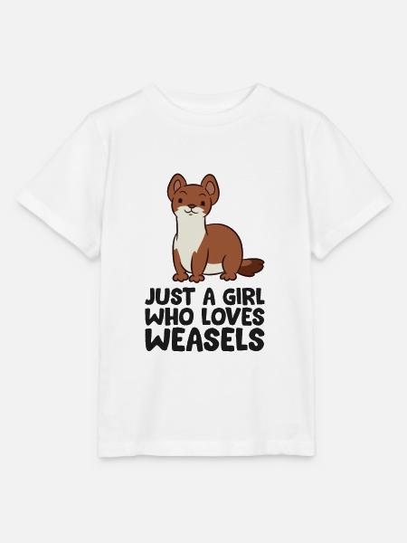Nur ein Mädchen, das Wiesel liebt - Stanley/Stella Kinder T-Shirt MINI CREATOR - Weiß