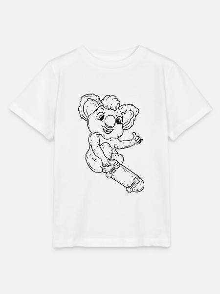 Koala Skater Skateboard Zeichnung - Stanley/Stella Kinder T-Shirt MINI CREATOR - Weiß