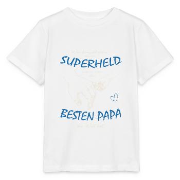 Papa - Superheld - Bester Papa der Welt - Stanley/Stella Kinder T-Shirt MINI CREATOR  - Weiß - Vorne - Maike (125cm)
