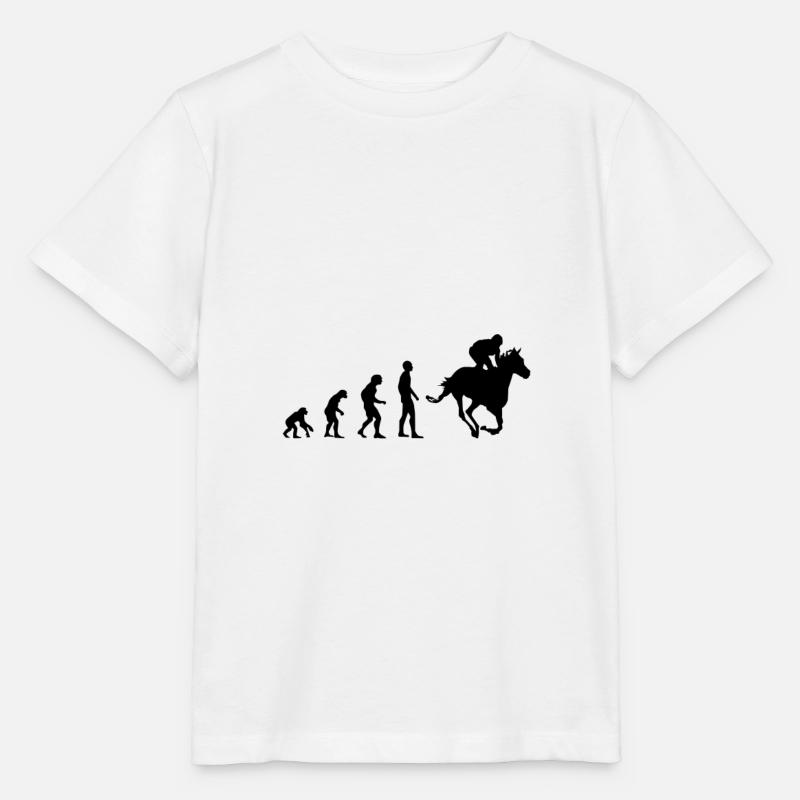 Evolution Équitation Courses de chevaux Course de chevaux Jockey - T-shirt bio MINI CREATOR Stanley/Stella Enfant - blanc