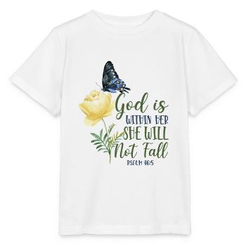 Christian Bible Verse Quote - Stanley/Stella Kinder T-Shirt MINI CREATOR  - Weiß - Vorne - Maike (125cm)